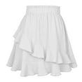 thumbnail image 1 of IROINNID Women's Skirt Fashion High Waist Ruffles Irregular Wrinkles Design Skirt Short Elastic Waist Short Solid Color Skirt, 1 of 4