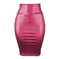 thumbnail image 1 of IROINNID Women's Skirt Half Skirt Imitation Leather Wrap Hip Skirt High Waist Plus Size Skirt Knee Empire Waist Mid Solid Color Skirt, 1 of 5