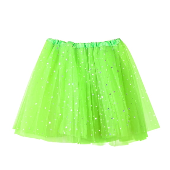 IROINNID Women's Skirt Pleated Gauze Adult Dancing Skirt Short Elastic Waist Short Solid Color Skirt