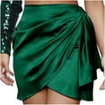 thumbnail image 1 of IROINNID Women's Skirt Summer Fashion Irregular Zipper Skirt Pleated High Waist Skirt Short Elastic Waist Mini Solid Color Skirt, 1 of 5