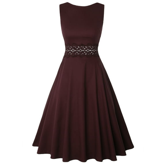 IROINNID Women's Sleeveless A-Line Dress Round Neckline Summer Casual Sling Mid-Length Dresses Loose Dress Strapless Solid Color Dress