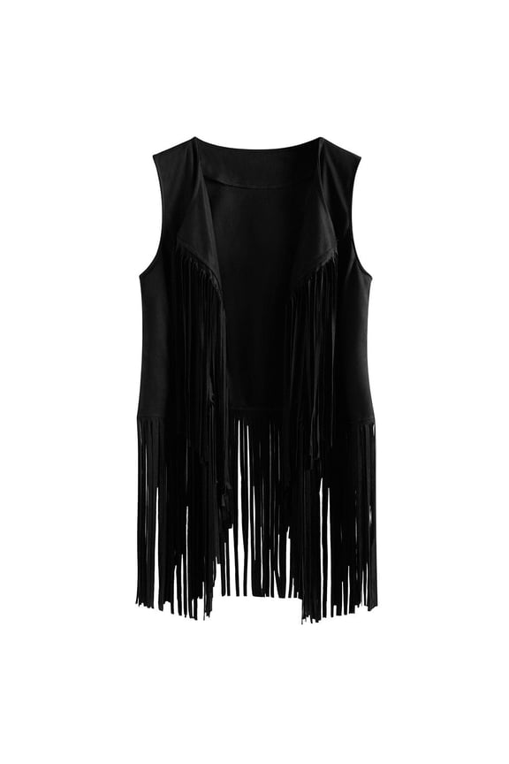 Women's Sleeveless Open Front Jacket Turndown Lapel Full-Length Cover-up Summer Solid Slimming Split Asymmetrical Smocking Dresses, Black