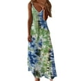 thumbnail image 1 of IROINNID Women's Sleeveless Prints Sundress Beach Suspenders Dress V-Neck Full-Length Dress, 1 of 4