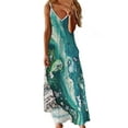 thumbnail image 1 of IROINNID Women's Sleeveless Prints Sundress Summer Beach Suspenders Dress V-Neck Full-Length Dress, 1 of 4