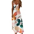 thumbnail image 1 of IROINNID Women's Sleeveless Prints Sundress Summer Casual Beach Suspenders Dress V-Neck Full-Length Dress, 1 of 4