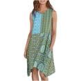 thumbnail image 1 of IROINNID Women's Sleeveless Prints Sundress Summer Fashion Bohemian Casual Loose Tank Tops Dress Round Neckline Knee-Length Dress, 1 of 6
