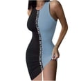 thumbnail image 1 of IROINNID Women's Sleeveless Sheath Dress Fashion Summer Sexy Letter Tank Mini Dress Round Neckline Short Women Dress, 1 of 5