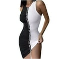 thumbnail image 1 of IROINNID Women's Sleeveless Sheath Dress Fashion Summer Sexy Letter Tank Mini Dress Round Neckline Short Women Dress, 1 of 5