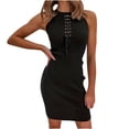 thumbnail image 1 of IROINNID Women's Sleeveless Sheath Dress Summer Sexy Slimming Mini Dress Round Neckline Short Women Dress, 1 of 9