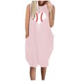 thumbnail image 1 of IROINNID Women's Sleeveless Shift Dress Round Neckline Plus Size Casual Loose Pocket Dress Strapless Print Dress, 1 of 4