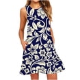 thumbnail image 1 of IROINNID Women's Sleeveless Shift Dress Round Neckline Summer Camisole Suspenders Pullover Dress Strapless Print Dress, 1 of 5