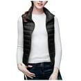 thumbnail image 1 of IROINNID Women's Sleeveless Vest Turndown Lapel Short Cover-up Autumn And Winter Solid Color Vest Cotton Blouse, Black, 1 of 5
