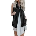 thumbnail image 1 of IROINNID Women's Sleeveless Zip Up Jacket Turndown Lapel Short Cover-up Lightweight Stretchy Drawstring Jacket Vest With Zipper, Black, 1 of 7