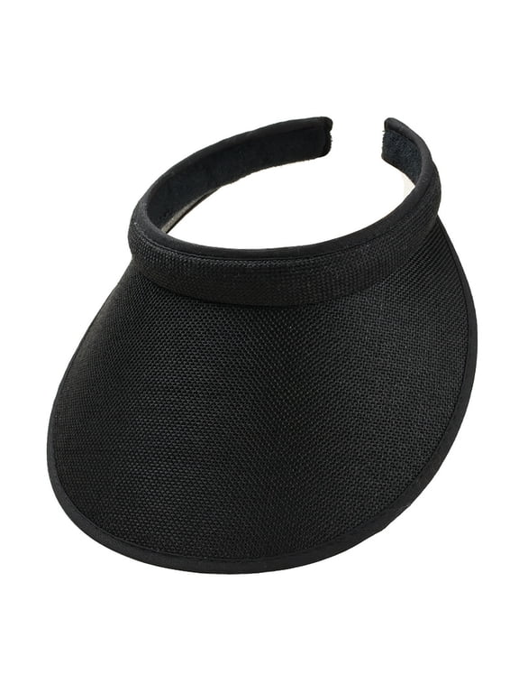 Women's Slip-On Sun Visor Hats Stylish Holiday Wide Brim Straw Visors Womens Sunscreen Visors Summer Beach Hat,Black