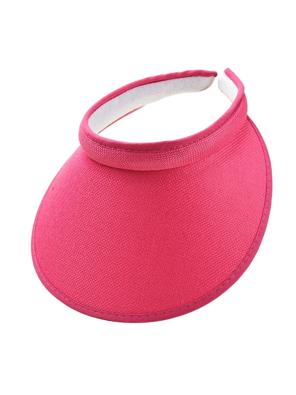 Women's Slip-On Sun Visor Hats Stylish Holiday Wide Brim Straw Visors Womens Sunscreen Visors Summer Beach Hat,Hot Pink