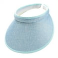 thumbnail image 1 of IROINNID Women's Slip-On Sun Visor Hats Stylish Holiday Wide Brim Straw Visors Womens Sunscreen Visors Summer Beach Hat,Light Blue, 1 of 2