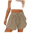 thumbnail image 1 of IROINNID Women's Solid Color Casual Wide Leg Loose High Waist Shorts, 1 of 7