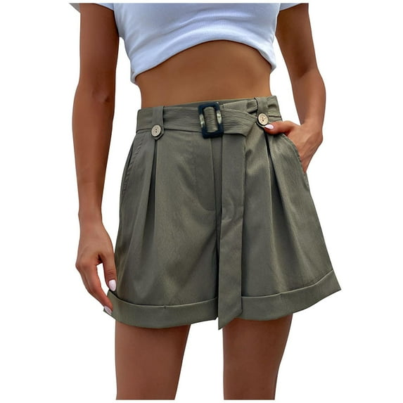 IROINNID Women's Stylish Wide Leg Casual Leisure Shorts With Pocket