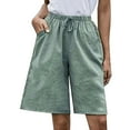 thumbnail image 1 of IROINNID Women's Summer Casual Drawstring Pocket Wide Leg Comfy Shorts With Pocket, 1 of 8