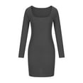 thumbnail image 1 of IROINNID Women's Summer Long Sleeve Dress Slim Fit Short Casual Ruched Bodycon Party Club Mini Dress, 1 of 6
