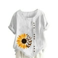thumbnail image 1 of IROINNID Women's Summer Oversize Casual Versatile Round-Neck Short Sleeve Soft Flower Printing Loose Shirt Tops, 1 of 5