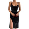 thumbnail image 1 of IROINNID Women's Sundress Fashion Casual Camis Sleeveless Pullover Dress Solid Color Drop Waist Dress, 1 of 7