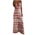 thumbnail image 1 of IROINNID Women's Sundress Fashion Holiday Summer Sleeveless Stripe V Neck Casual Maxi Dress Prints Drop Waist Dress, 1 of 7