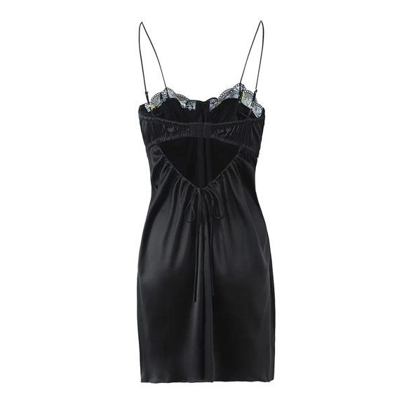 IROINNID Women's Sundress Loose Casual Sleeveless Solid Casual Lace Backless Mid-Calf Dress V-Neck Comfort Waist Dress