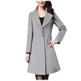 thumbnail image 1 of IROINNID Women's Trench Coat Long Sleeve Solid Color Notch Lapel V-Neck Outwear, Leisure Autumn and Winter Coat Suit Collar Cardigan Buttons Overcoat Windbreaker, 1 of 5