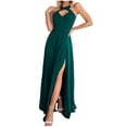 thumbnail image 1 of IROINNID Women's V-Neck A-Line Dress Fashion Elegant England Halter Neck Sleeveless Solid Dress, 1 of 8