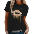 thumbnail image 1 of IROINNID Women's Vintage Printed T-shirt Round Neck Short Sleeve Loose Tops, 1 of 5