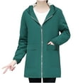 thumbnail image 1 of IROINNID Women's Winter Warm Jacket Solid Color Long Sleeve Warm Pocket Quilted Coat Jacket Winter Zipper Outerwear, Green, 1 of 7
