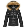 thumbnail image 1 of IROINNID Women's Winter Warm Mid-Length Jacket Solid Color Puffer Long Sleeve Outwear, Black, 1 of 5