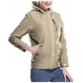 thumbnail image 1 of IROINNID Women's Winter Warm Short Coat Solid Color Anorak Jacket Long Sleeve Outwear, Khaki, 1 of 7