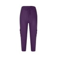 thumbnail image 1 of IROINNID Women's Workout Out Capris Drawstring Waist Solid Cotton and Linen Yoga Gym Shorts with Button Pocket, 1 of 7
