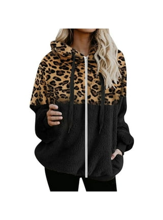 Leopard print zip up on sale jacket