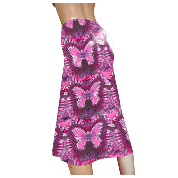 IROINNID Women's new fashion casual high waist bohemian casual Ankle Elastic Waist Long Print Skirt
