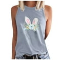 thumbnail image 1 of IROINNID Womens Casual Loose Tank Tops Easter Rabbit Printing Sleeveless Round-Neck Tops Spring Saving Sale, 1 of 2