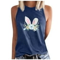 thumbnail image 1 of IROINNID Womens Casual Loose Tank Tops Easter Rabbit Printing Sleeveless Round-Neck Tops Spring Saving, 1 of 2
