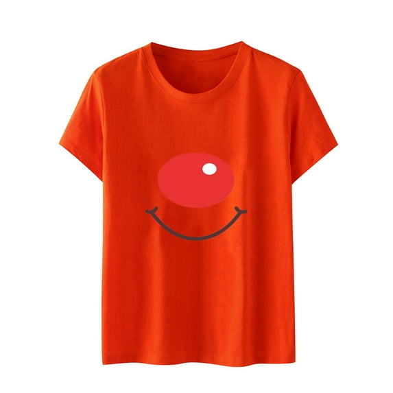 IROINNID Womens Casual Short Sleeve Cute Printed Round Neck Basic T-Shirt