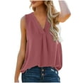 thumbnail image 1 of IROINNID Womens Cozy Minimalist Tank Tops Loose Sleeveless V-Neck Solid Casual Tunic Tops Spring Saving, 1 of 2