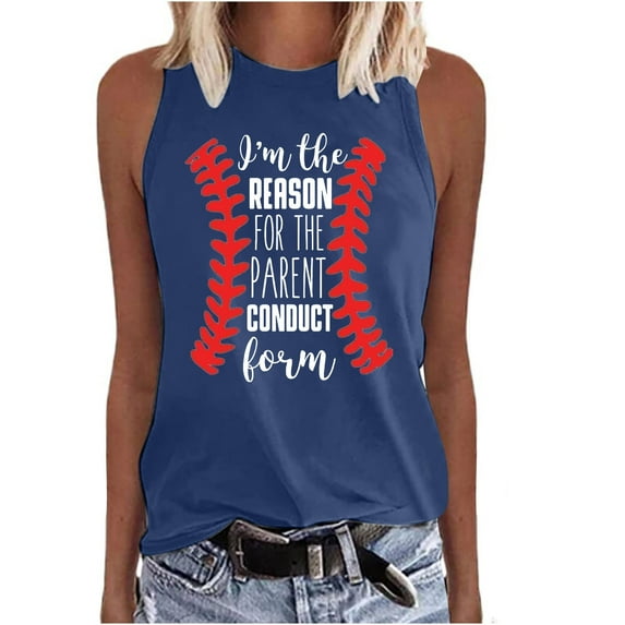 IROINNID Womens Fashion Printed Vest Round-Neck Tops Loose Leisure Sleeveless T-shirt Pullover Tops Spring Saving
