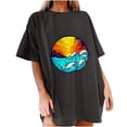 thumbnail image 1 of IROINNID Womens Fashion Short Sleeve Summer Beach Printed Casual Top Pullover T-shirt Spring, 1 of 7