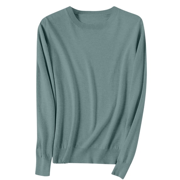 IROINNID Womens Knit Sweater Long Sleeve Round Neck Casual Oversized Cardigan Outerwear Soft Warm Cozy Everyday Tops for Fall Winter Daily Wear(Dark Blue#1,S)
