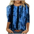 thumbnail image 1 of IROINNID Womens Long Sleeve Tops Print Tops Loose Blouse Lounge Tee Shirts Tunic,Blue, 1 of 5