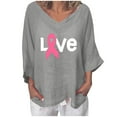 thumbnail image 1 of IROINNID Womens Long Sleeve Tops Summer V-Neck 3/4 Sleeve Print Lounge T-shirt Blouse,Gray, 1 of 5