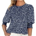 thumbnail image 1 of IROINNID Womens Oversize Loose Top Comfy Printed Round Neck Loose Chiffon Top, 1 of 6