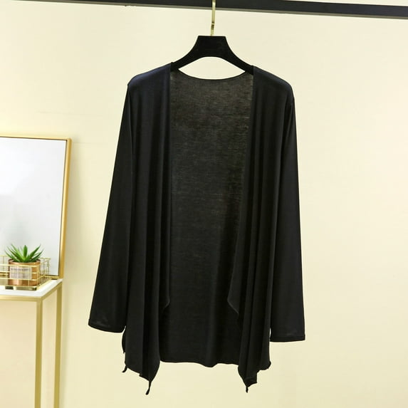 IROINNID Womens Pajamas Tops Long Sleeve Solid Color Air Conditioner Fir Cardigan Summer Clothes