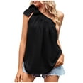 thumbnail image 1 of IROINNID Womens Sexy Tank Tops Solid Diagonal Shoulder Sleeveless Casual Tank Tops On Sale, 1 of 2