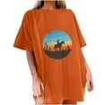 thumbnail image 1 of IROINNID Womens Short Sleeve Fashion Summer Beach Graphic Printed Casual Top Pullover T-shirt, 1 of 7